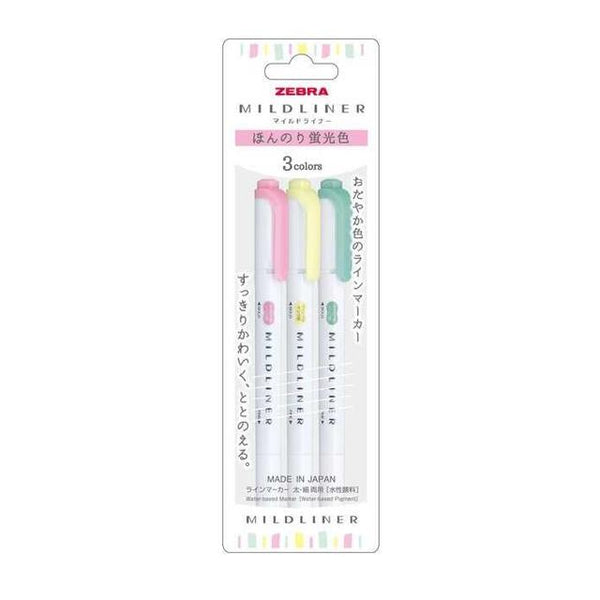 Zebra Mild Liner Slightly fluorescent 3 color set 3 color set