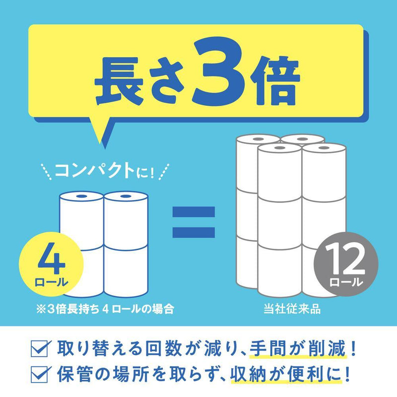 日本製紙 クレシア スコッティ フラワーパック 3倍長持ち（シングル） 8ロール