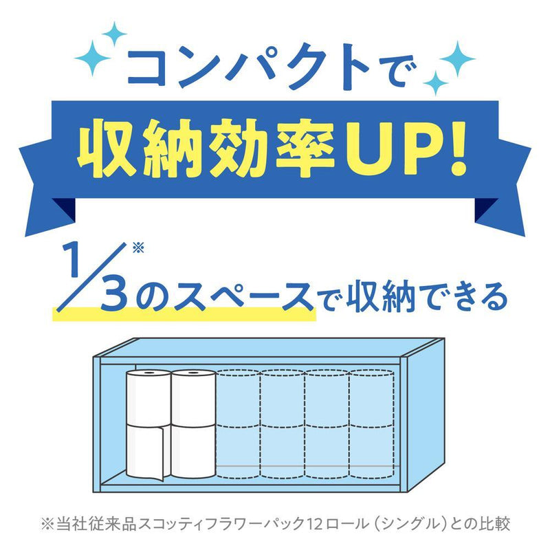 日本製紙 クレシア スコッティ フラワーパック 3倍長持ち（シングル） 8ロール