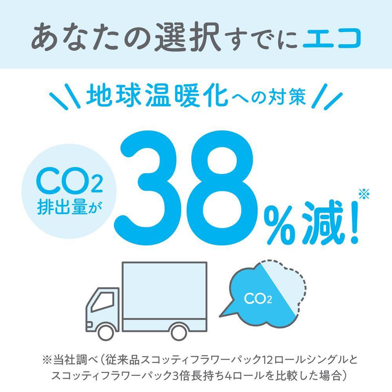 日本製紙 クレシア スコッティ フラワーパック 3倍長持ち（シングル） 8ロール