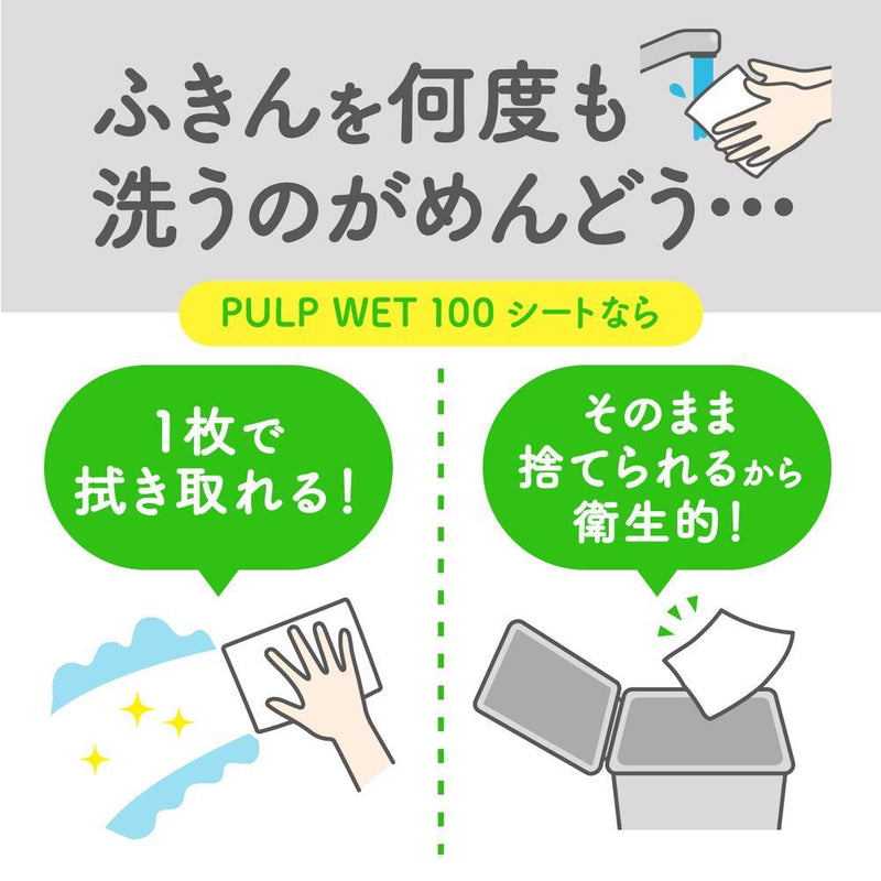 日本製紙 クレシア スコッティ ウェットティシュー 除菌 アルコールタイプ PULP WET 100枚×3コパック