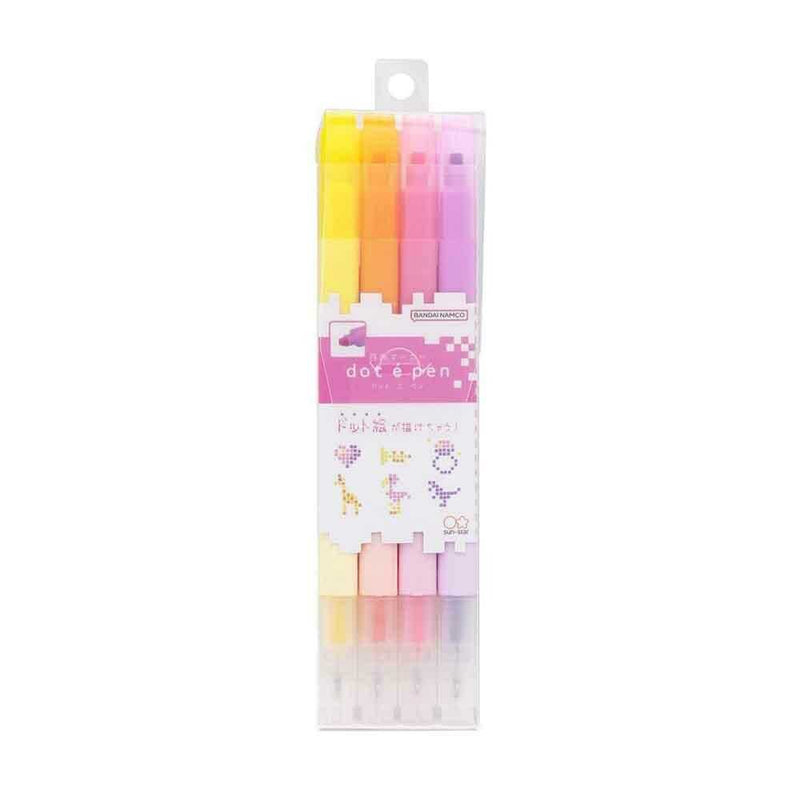 サンスター文具 四角マーカー dot e pen（ドット・エ・ペン） 4本セット