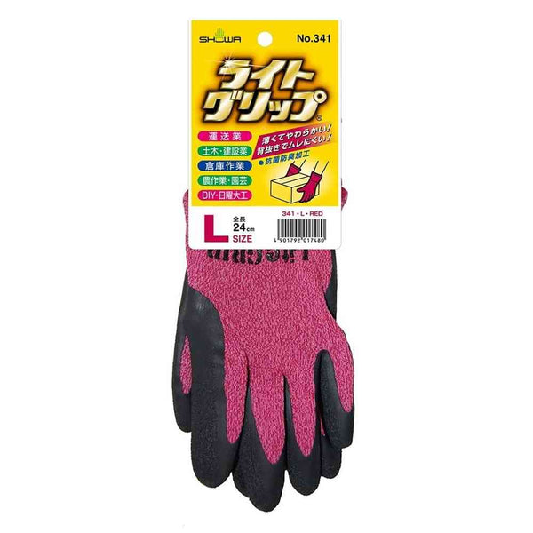 ショーワグローブ #341 ライトグリップ L レッド