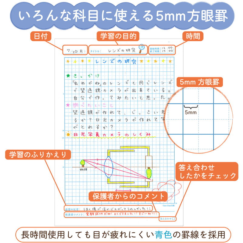 サクラクレパス 学習帳 自主学習方眼罫5ミリ 1個入