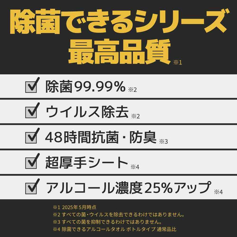 大王製紙 超除菌できるアルコールタオル パワープラス ボトルつめかえ用 60枚×3P