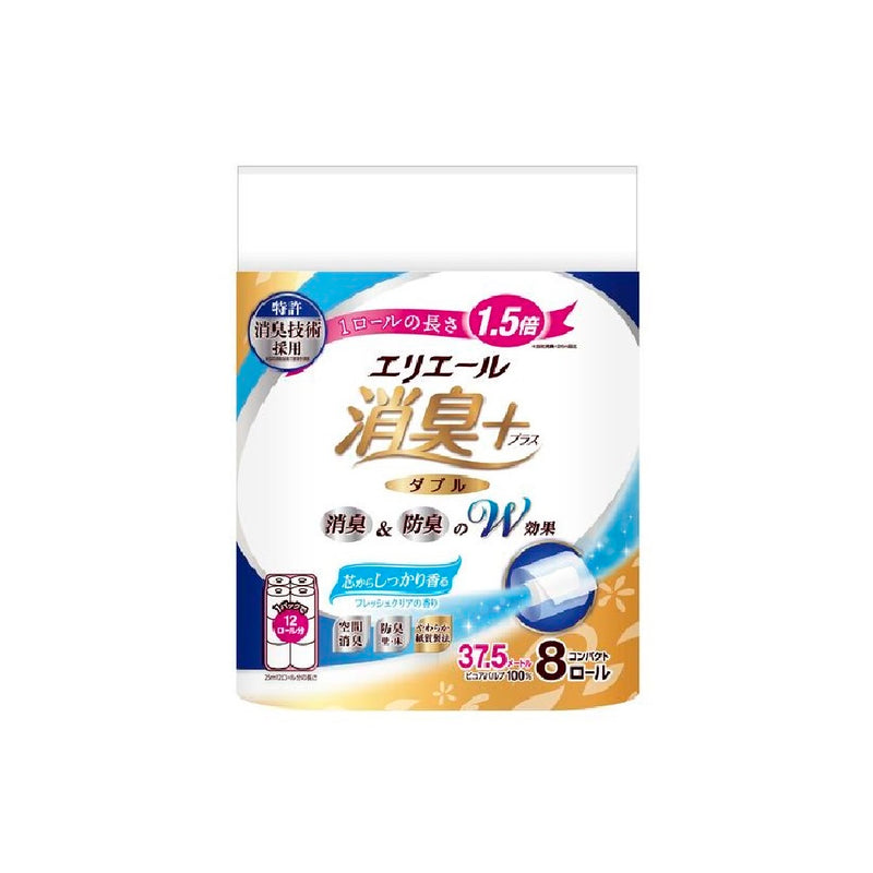 Daio Paper Eliair Deodorizing + Toilet Fresh Clear Scent Double 8 Rolls