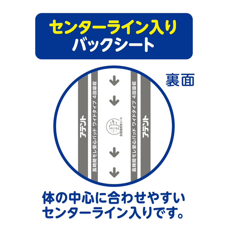 アテント 長時間モレ安心パッド ワイドタイプ 4回吸収