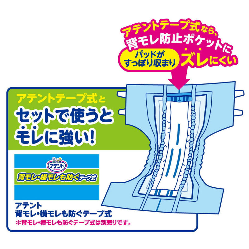 アテント 夜1枚安心パッド モレを防いで朝までぐっすり 8回吸収28x2 - 看護