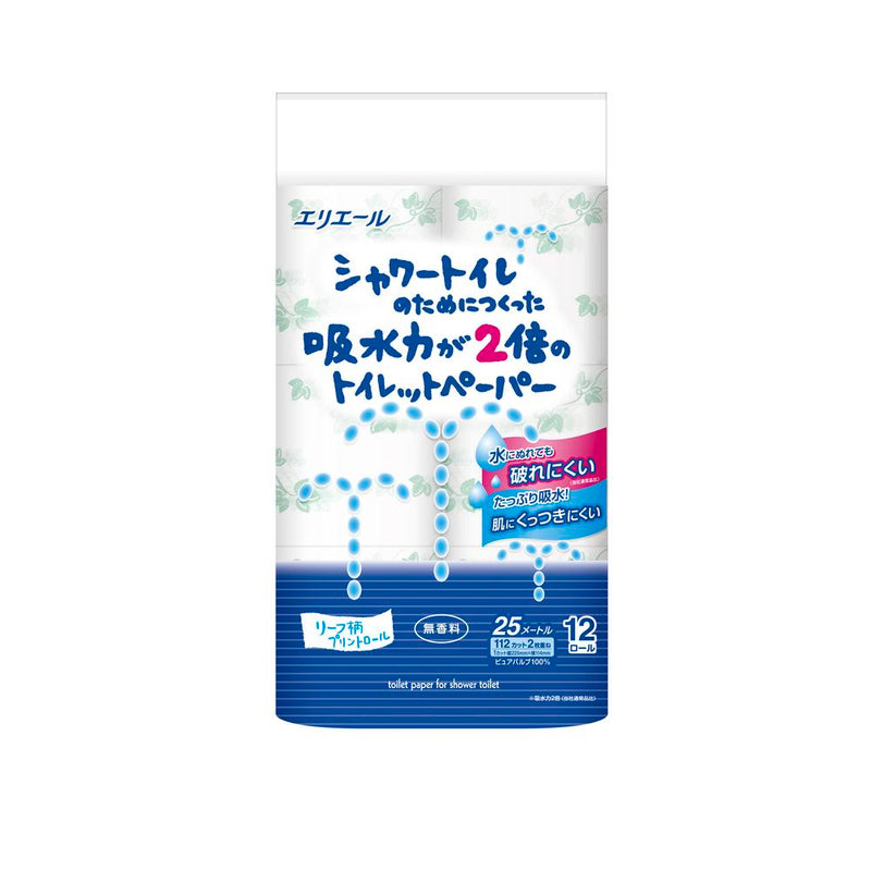 大王製紙 シャワートイレのためにつくった吸水力が2倍のトイレットペーパー ダブル 12ロール