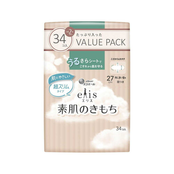 エリス素肌のきもち超スリム羽つき大容量　特に多い昼用３４枚