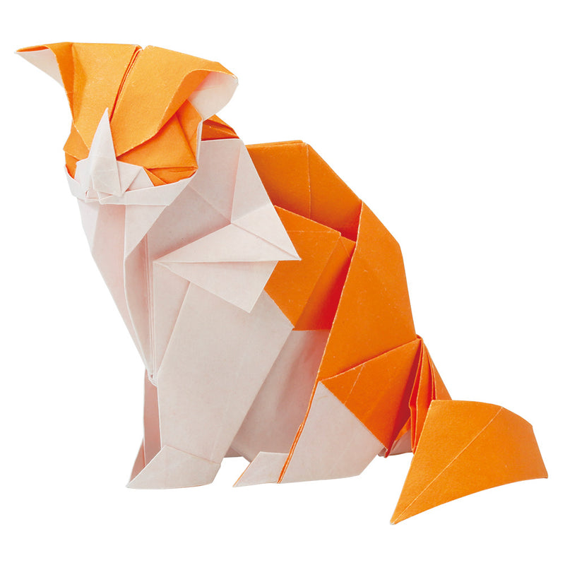 Super difficult origami cat 6 sheets (2 sheets of White Senka paper Okuetsu &lt;Orange&gt;, 4 sheets of high-quality paper)