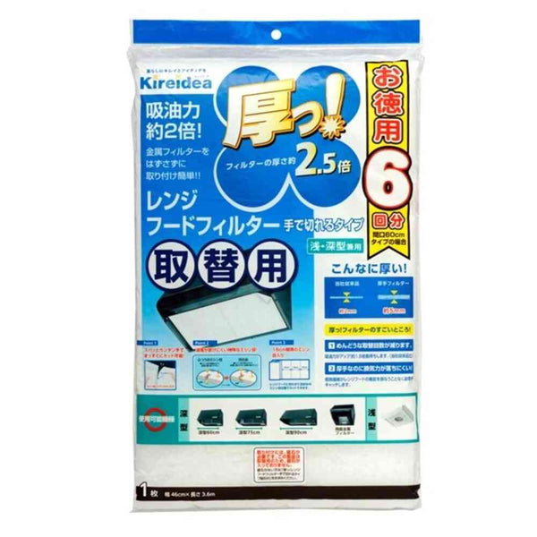 エムエーパッケージング 厚っ！レンジフードフィルター ハンドカットタイプ 3.6m 取替用 1枚