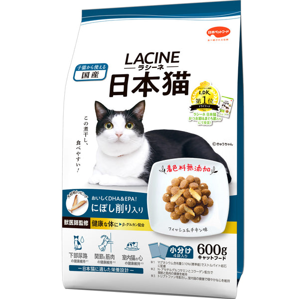 日本ペットフード ラシーネ 日本猫 にぼし削り入り ６００ｇ