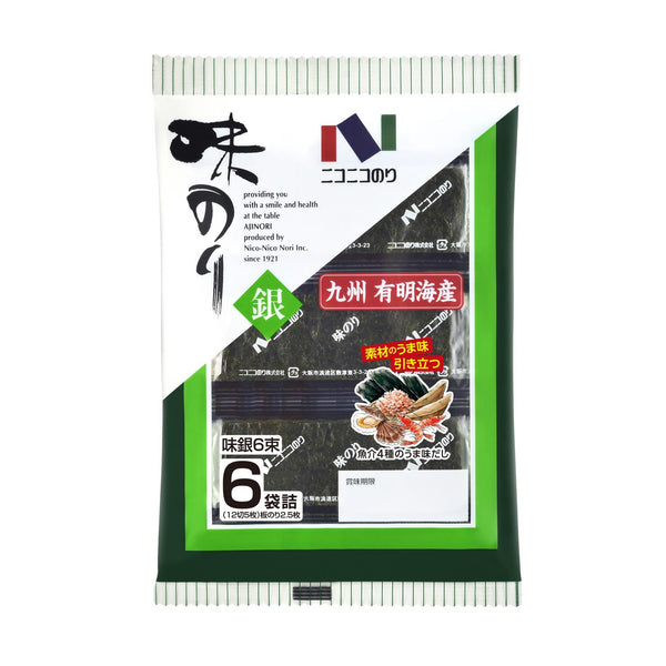 ◆Nico Nico Nori Seasoned Nori Silver 6 bundles (5 sheets of 12 slices)