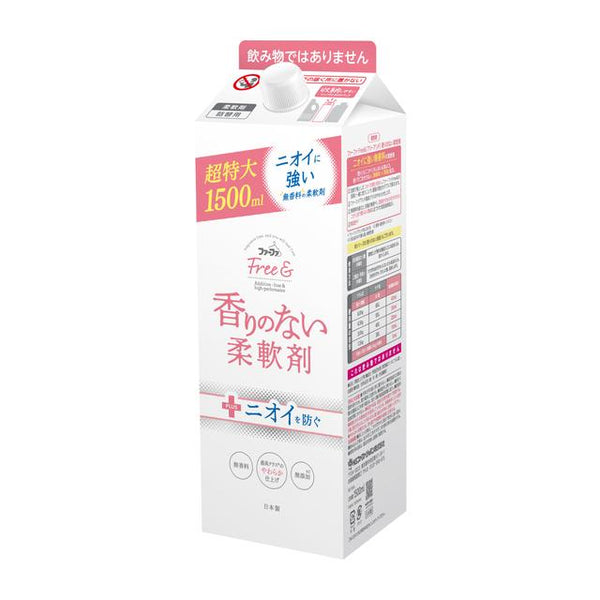 Farfa Free &amp; Unscented Fabric Softener Unscented Eco Pack 补充装 1500ml *