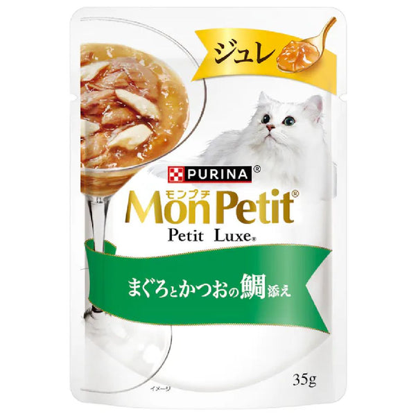 モンプチプチリュクス パウチジュレ まぐろとかつおの鯛添え 35g