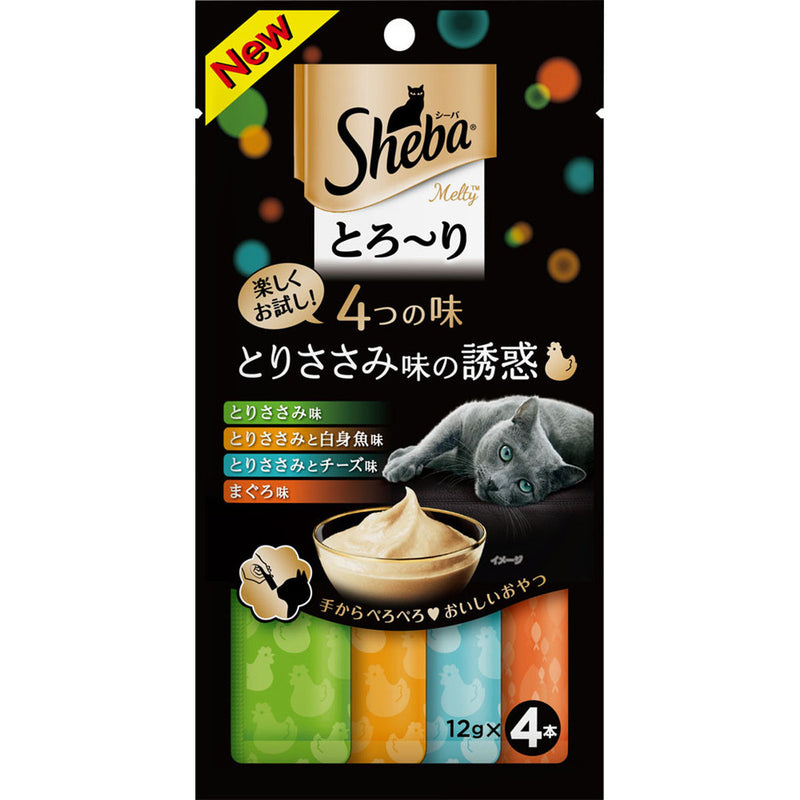 シーバ とろ～り メルティ 4つの味 とりささみ味の誘惑 12g×4本