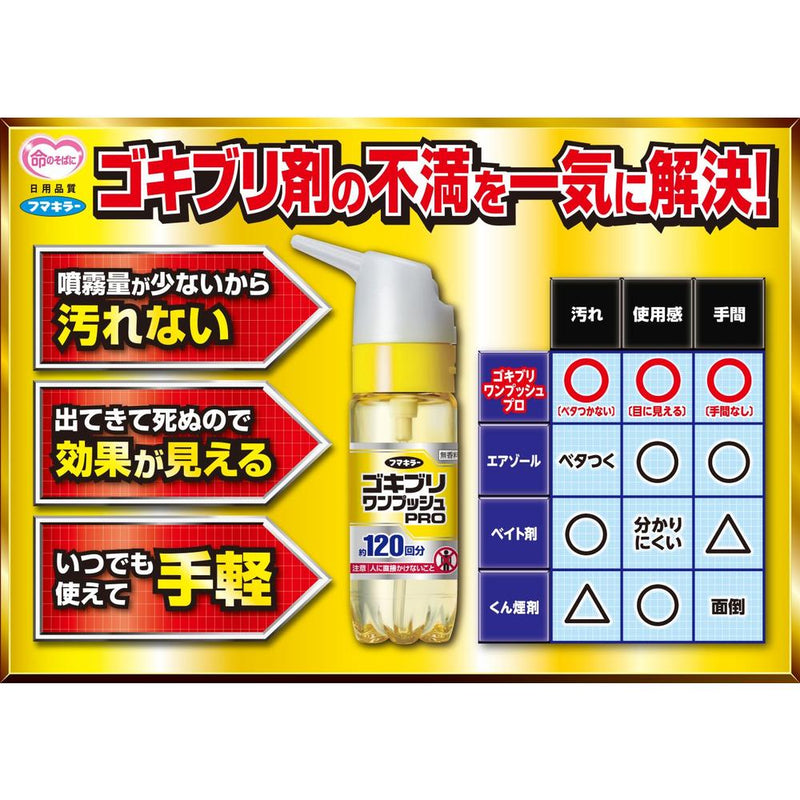 【防除用医薬部外品】フマキラー ゴキブリワンプッシュプロ80回分  20ml