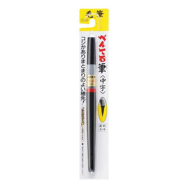 Pentel 画笔笔 Pentel 画笔中号笔尖黑色 XFL2L 1 件