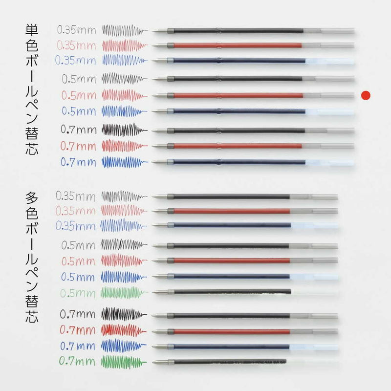 ぺんてる ボールペン替芯 カルム／フィール／ビクーニャ 用 0.5mm 赤 XBXM5H-B 1本