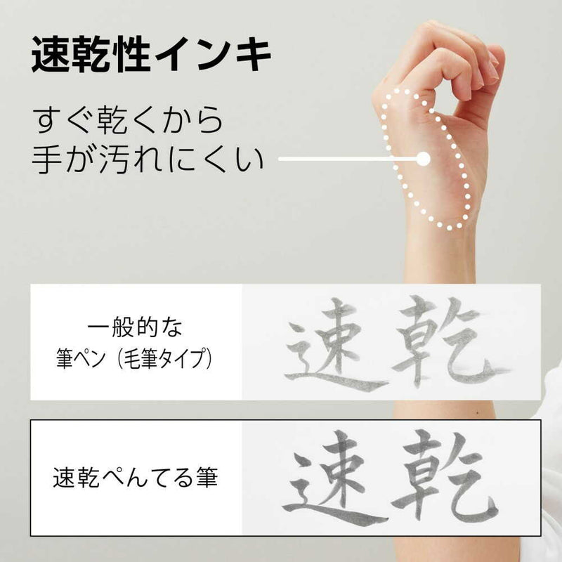 ぺんてる 筆ペン 速乾ぺんてる筆 うす墨 XFPD3L 1本