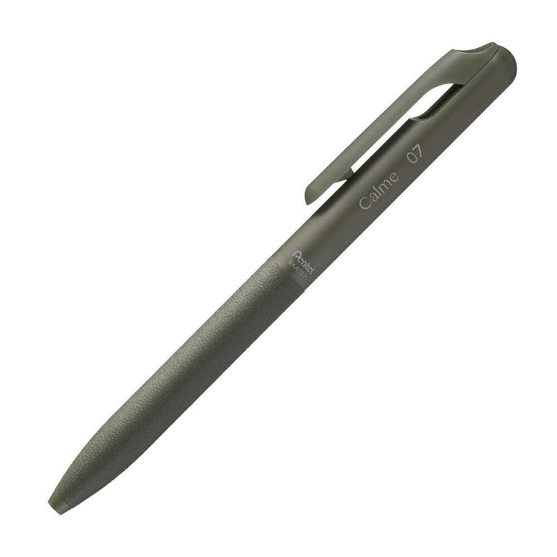 ぺんてる 油性ボールペン Calme カルム 0.7mm カーキ軸 黒 BXA107D-A 1本