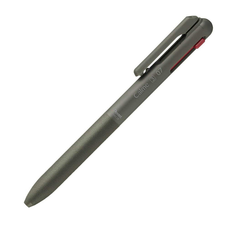 ぺんてる 3色ボールペン Calme カルム 0.7mm カーキ軸 BXAC37D 1本
