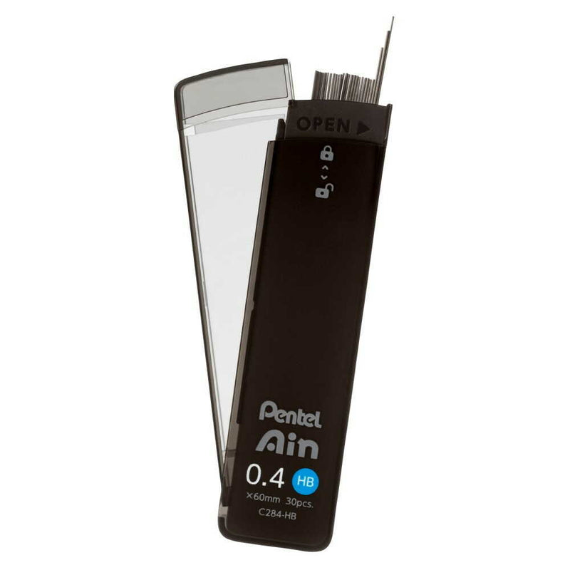 ぺんてる シャープペン芯 Pentel Ain ぺんてるアイン 0.4mm HB パック入り XC284-HB 30本入り