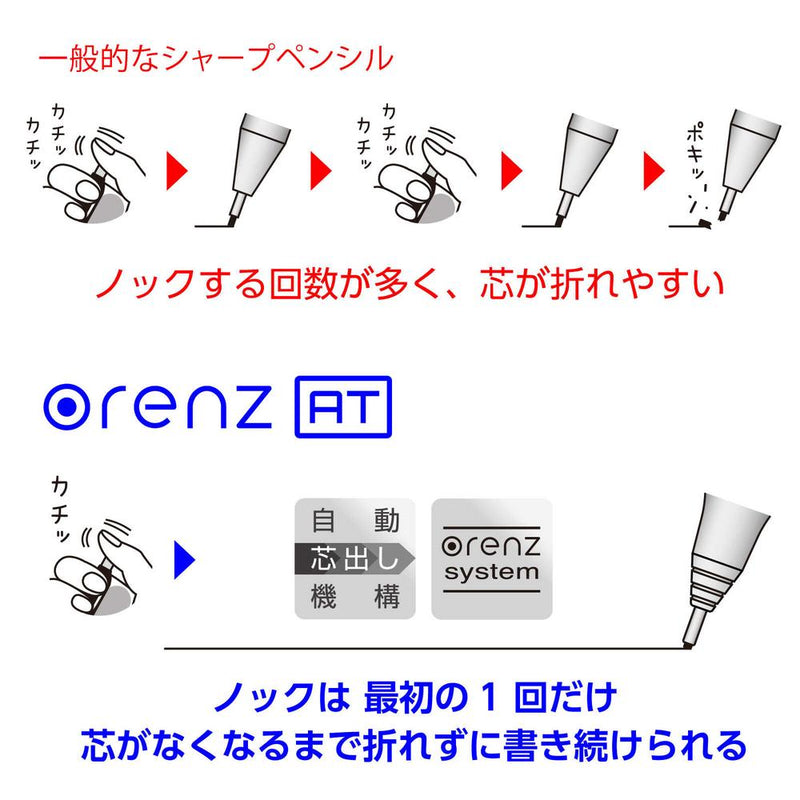 Pentel Mechanical Pencil Orens AT Dual Grip Type 0.5mm Dark Red Axis XPP2005-B 1 piece