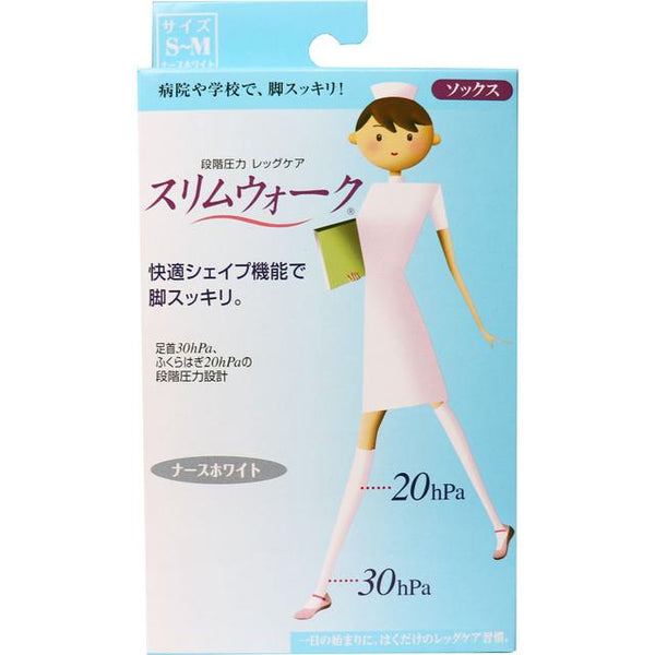 Pip Slim Walk Socks Nurse White S-M size