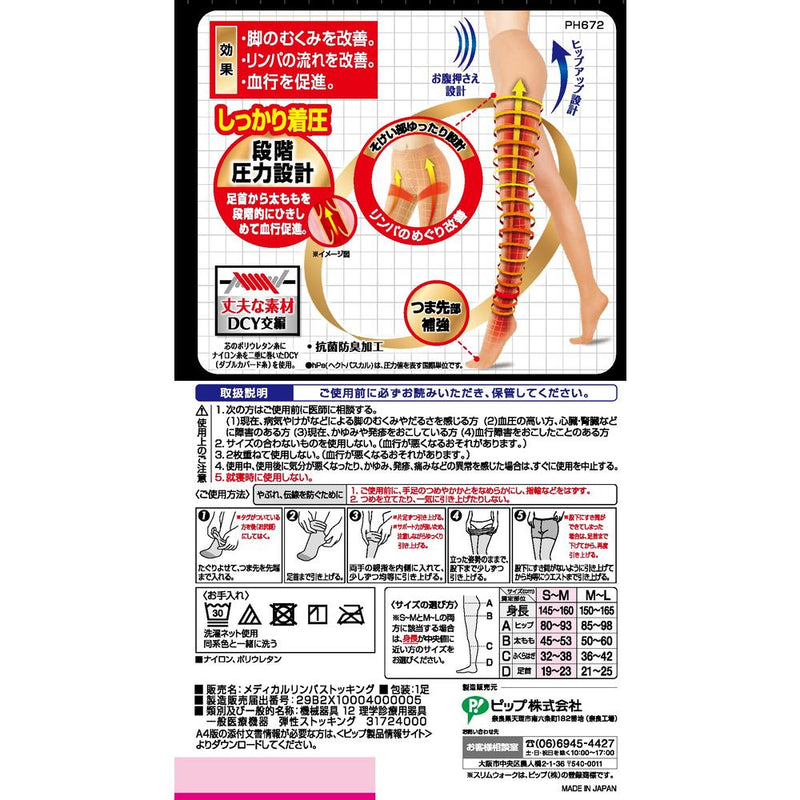 スリムウォーク メディカルリンパ ストッキング S〜M