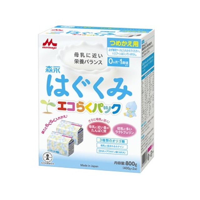 ◆Morinaga Milk Industry Eco Raku Pack Refill Hagukumi 400g x 2袋