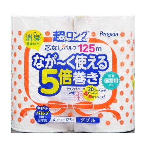 Marutomi Paper Super Long Pulp 4 Roll Double 107mm x 125m