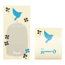 ミドリ 付せん紙 ひみつ 青い鳥柄 20枚