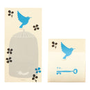 ミドリ 付せん紙 ひみつ 青い鳥柄 20枚