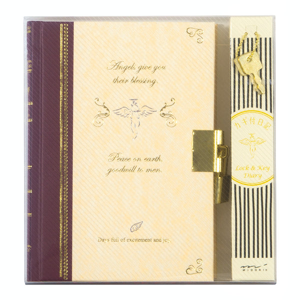 ミドリ 日記 鍵付 天使柄 1冊