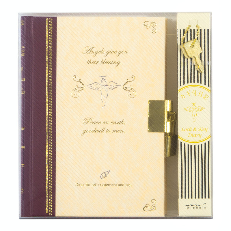 ミドリ 日記 鍵付 天使柄 1冊