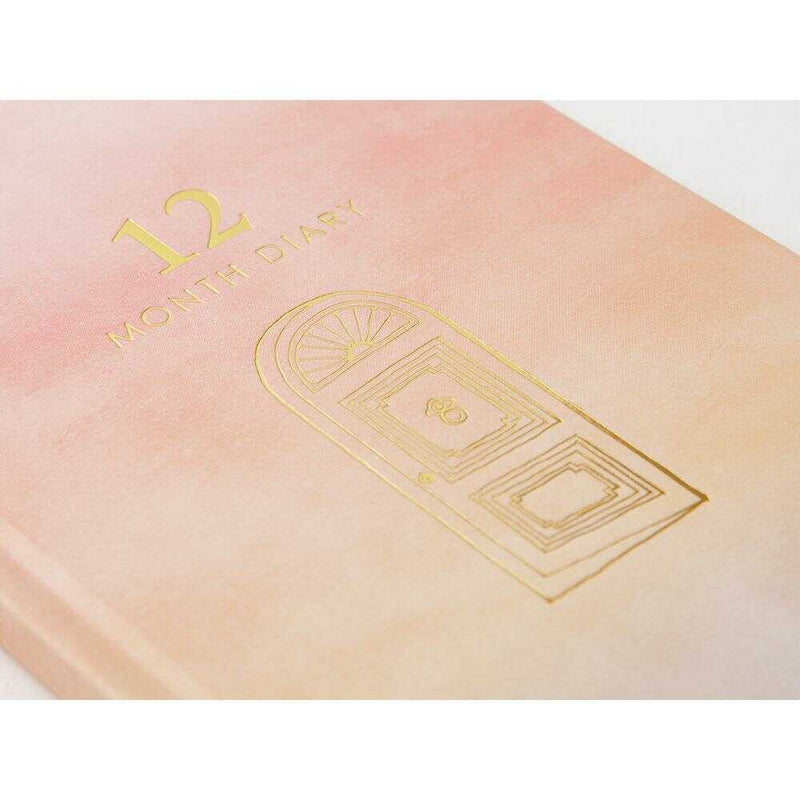 ミドリ 日記 見開き12ヵ月連用 扉 ピンク 1冊