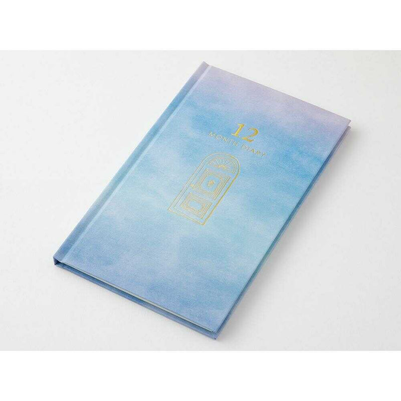 ミドリ 日記 見開き12ヵ月連用 扉 ブルー 1冊