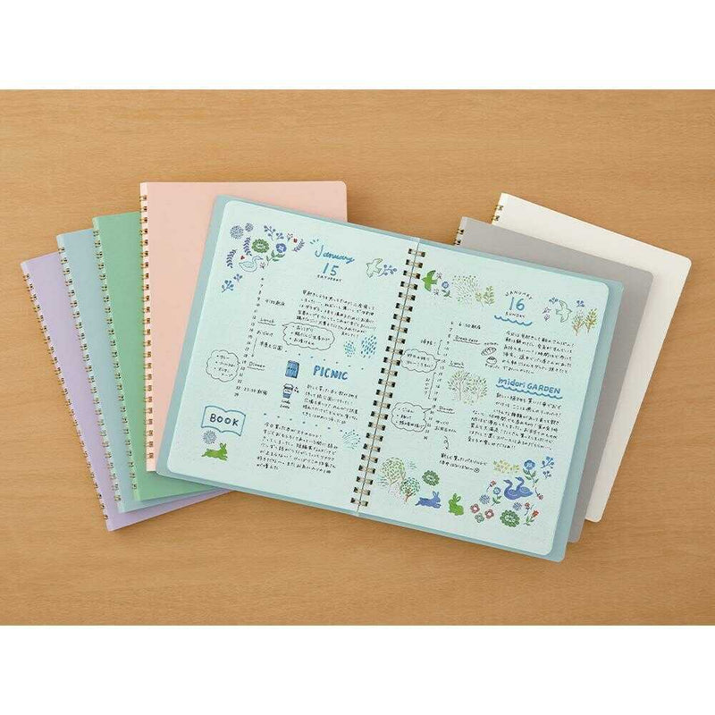 ミドリ リングノート＜A5＞ カラー ドット方眼 グレー 1冊