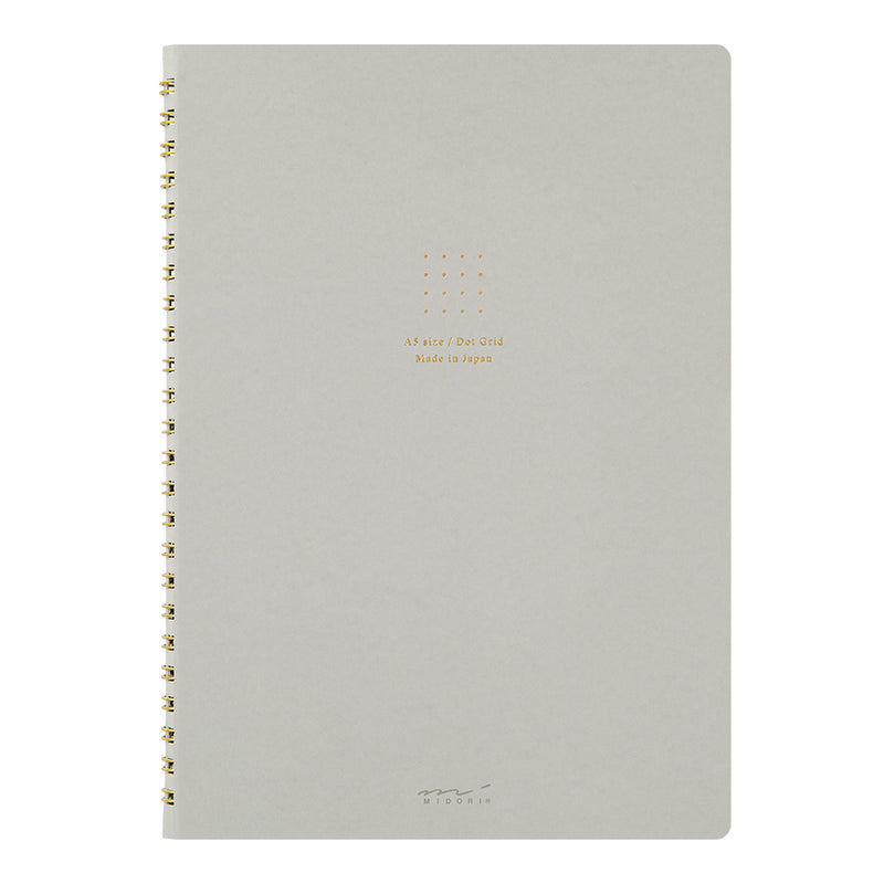 ミドリ リングノート＜A5＞ カラー ドット方眼 グレー 1冊