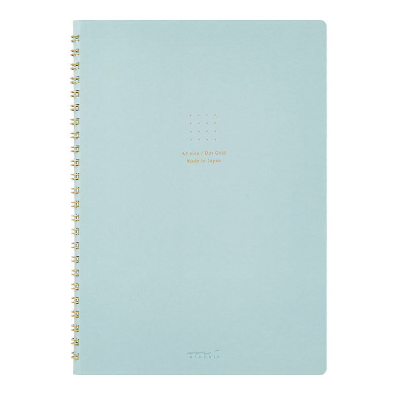 ミドリ リングノート＜A5＞ カラー ドット方眼 青 1冊
