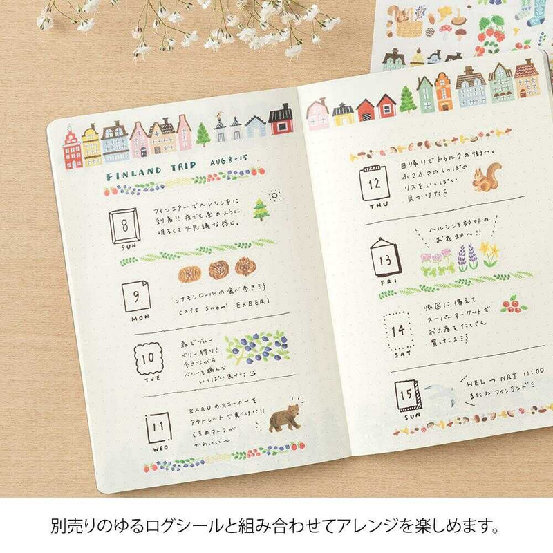 ミドリ ノート＜B6＞ ゆるログ 北欧柄 1冊