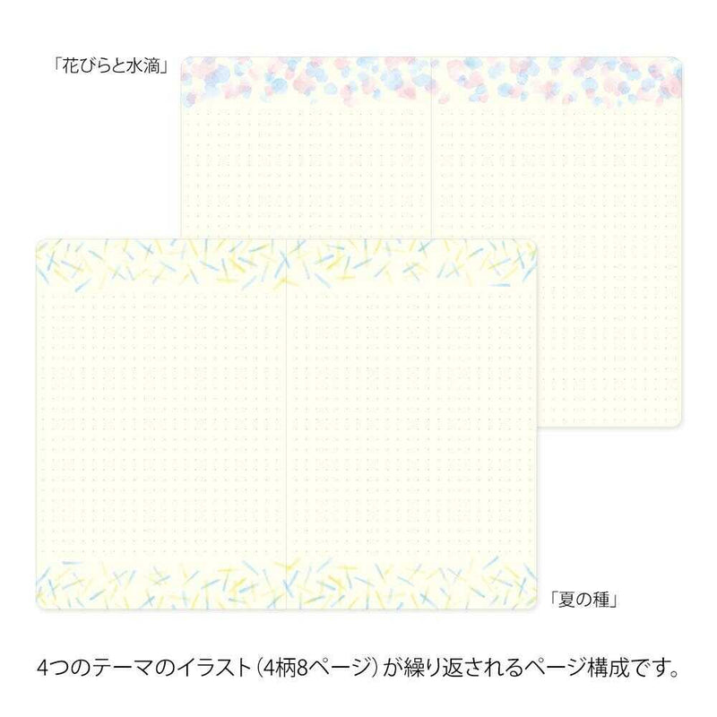 ミドリ ノート＜B6＞ ゆるログ 水彩柄 1冊