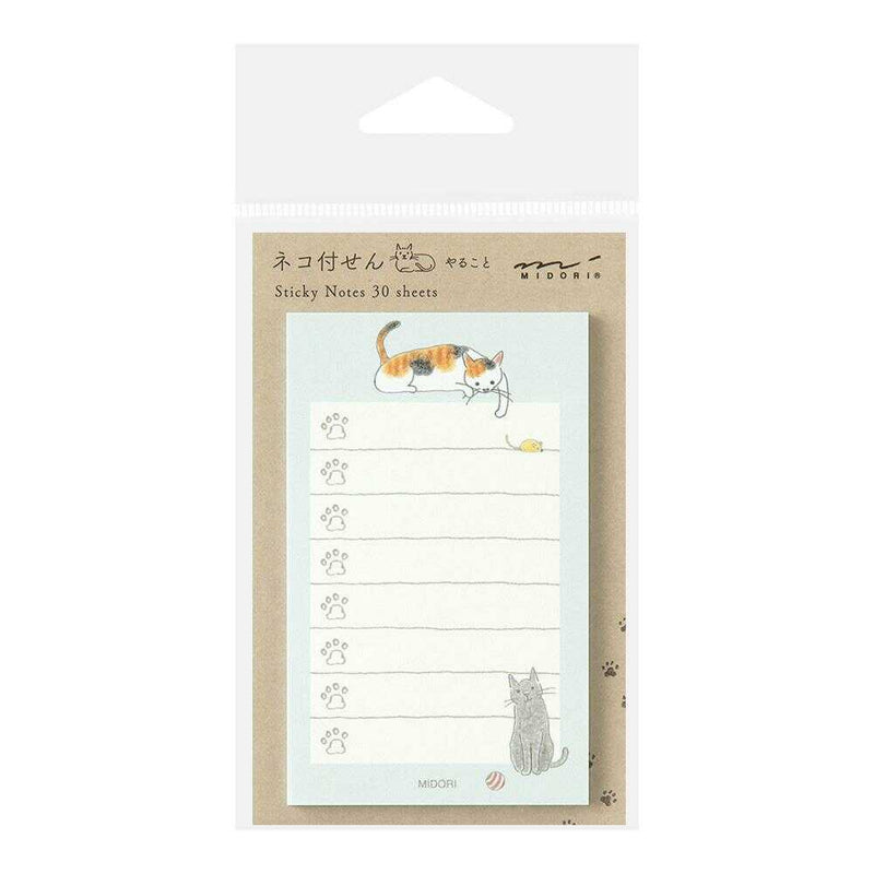 ミドリ 付せん紙 やること ネコ柄 緑 30枚入