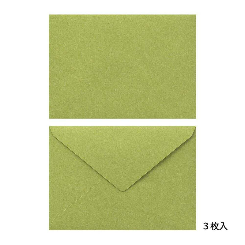 ミドリ 封筒 しあわせ 道の草花柄 6枚（2色×3枚）