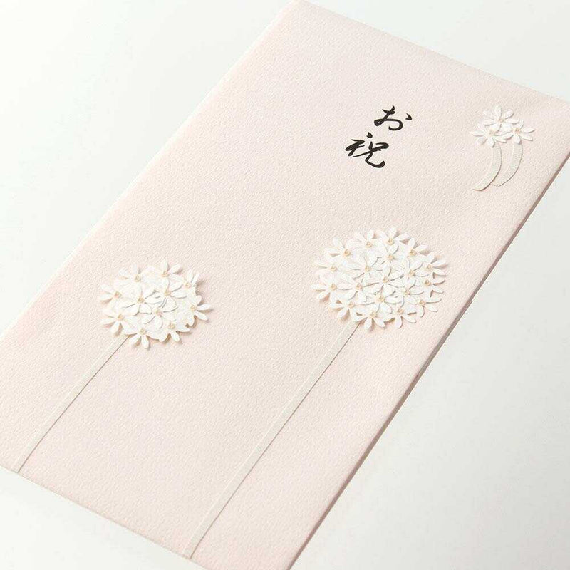 ミドリ 金封 お祝 花 ピンク 1枚（中袋付）