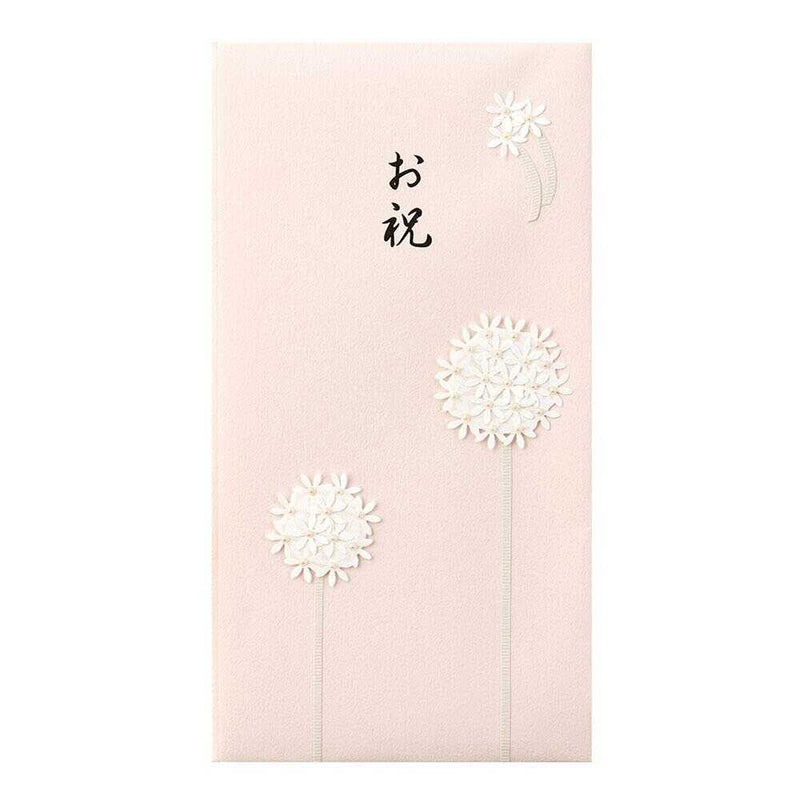 ミドリ 金封 お祝 花 ピンク 1枚（中袋付）