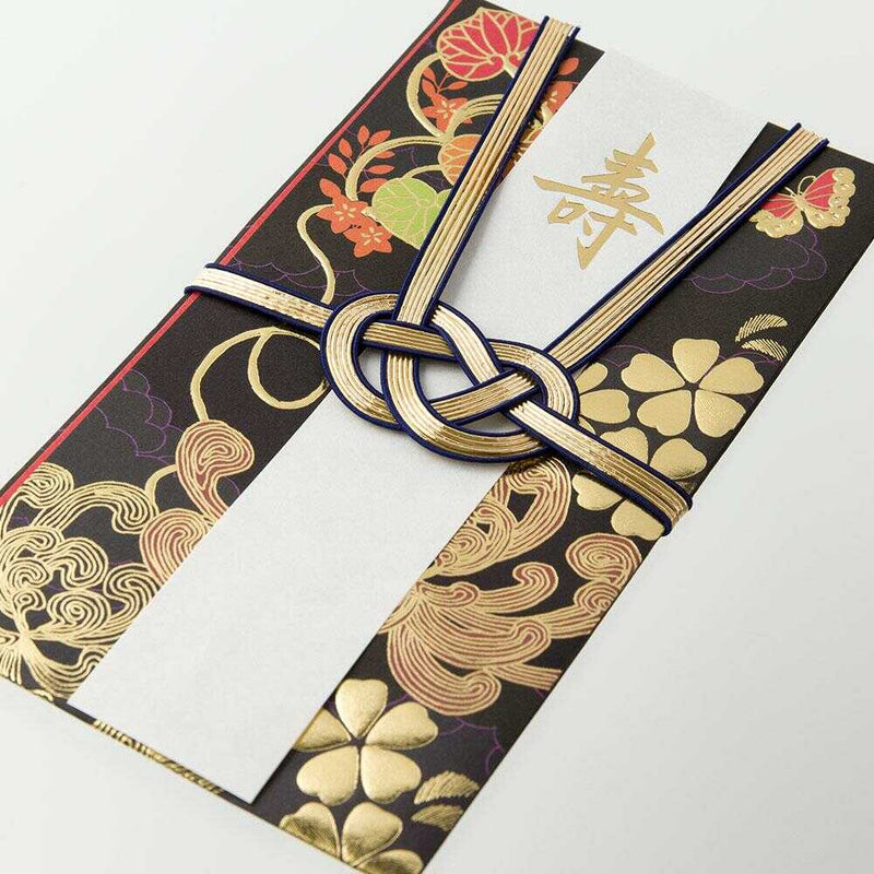 ミドリ 金封 結婚祝 打掛柄 黒 1枚入（中袋付）