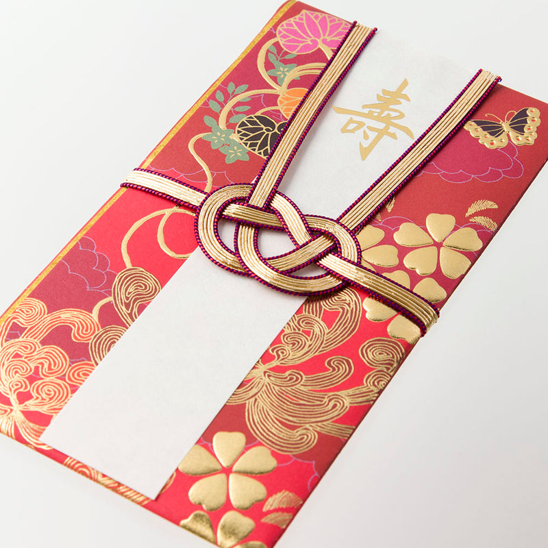 ミドリ 金封 結婚祝 打掛柄 赤 1枚入（中袋付）